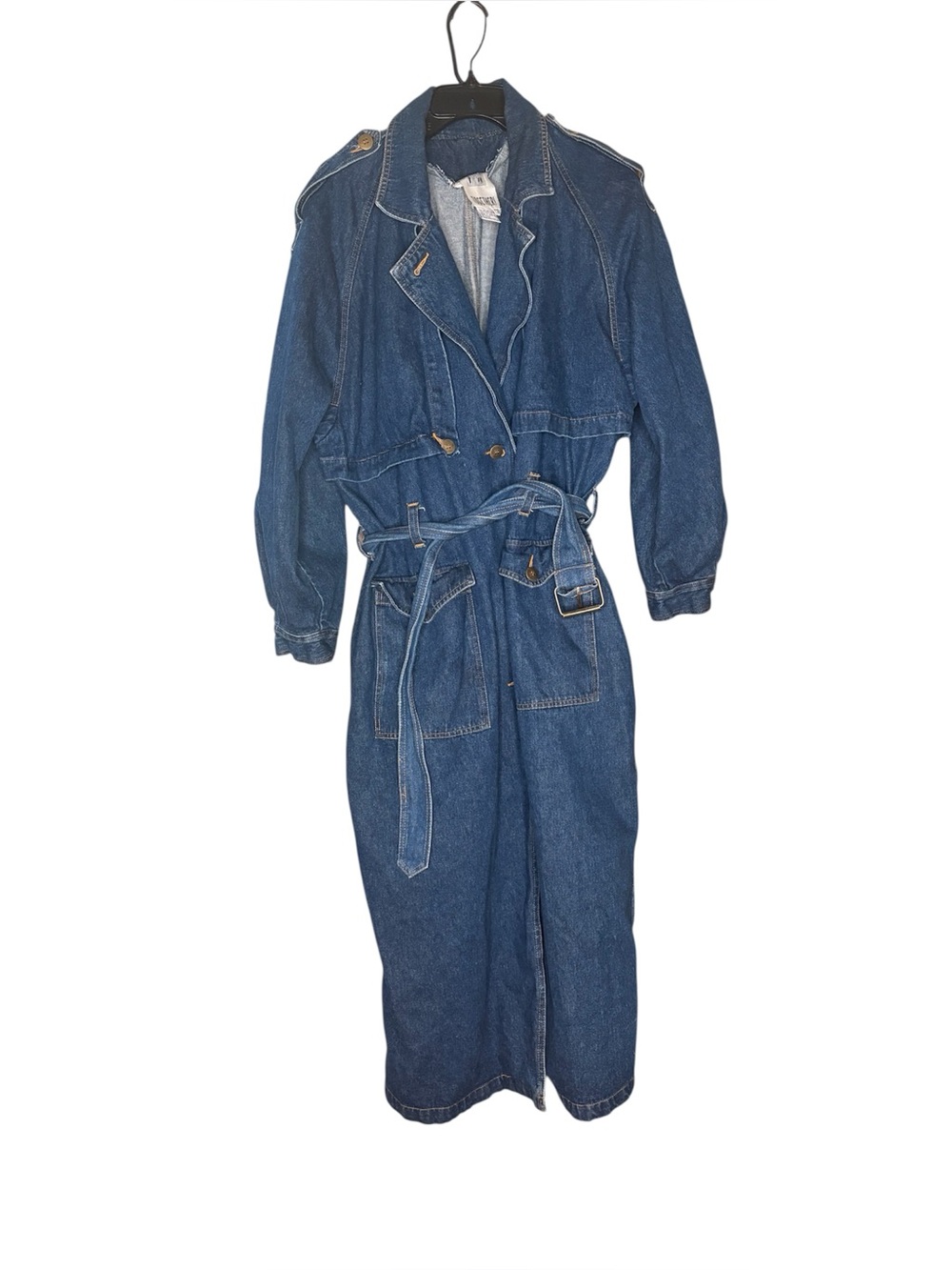 Vintage Together denim belted trench coat